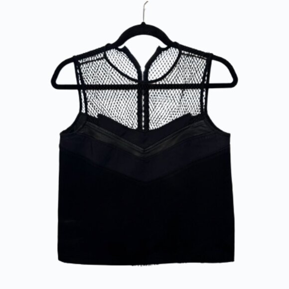 Rag & Bone Black Mesh Sleeveless Top | Designer Layering Tank Size: Small - Picture 1 of 5